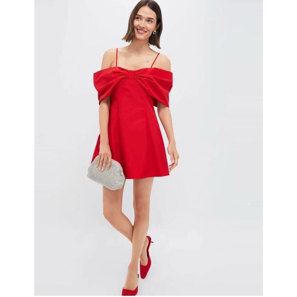 Tuckernuck Hyacinth House Red Bow Bates mini dress Size Small NWT